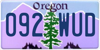 OR license plate 092WUD