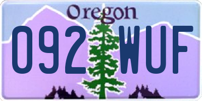 OR license plate 092WUF