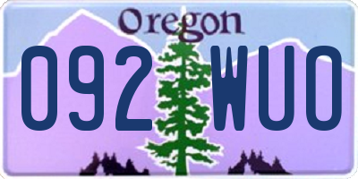 OR license plate 092WUO
