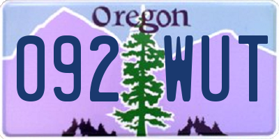 OR license plate 092WUT
