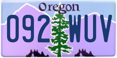 OR license plate 092WUV