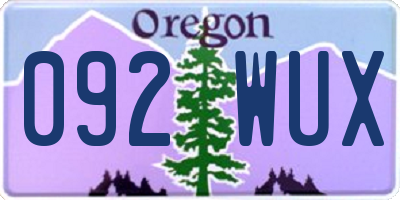 OR license plate 092WUX