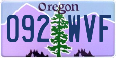 OR license plate 092WVF