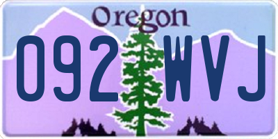 OR license plate 092WVJ