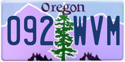 OR license plate 092WVM