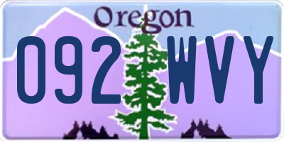 OR license plate 092WVY