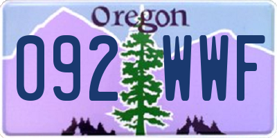 OR license plate 092WWF