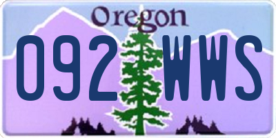 OR license plate 092WWS