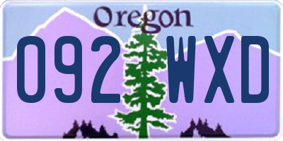 OR license plate 092WXD