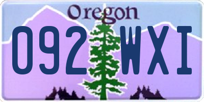 OR license plate 092WXI