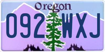 OR license plate 092WXJ