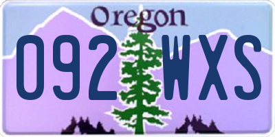 OR license plate 092WXS