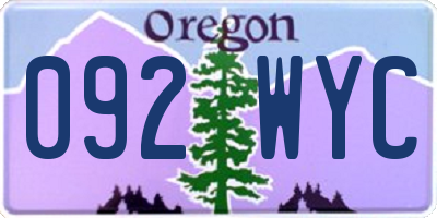 OR license plate 092WYC