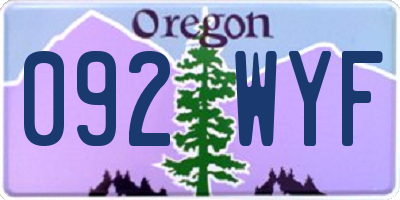 OR license plate 092WYF