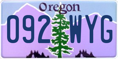 OR license plate 092WYG