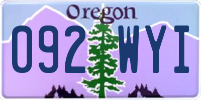 OR license plate 092WYI