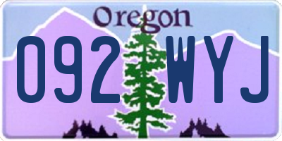OR license plate 092WYJ