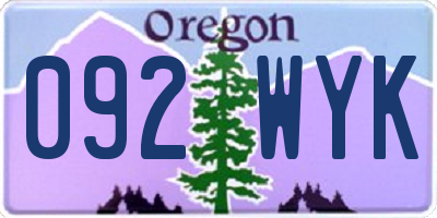 OR license plate 092WYK