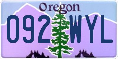 OR license plate 092WYL