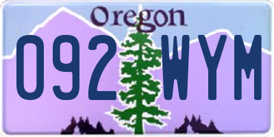 OR license plate 092WYM