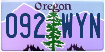 OR license plate 092WYN