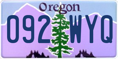 OR license plate 092WYQ