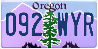 OR license plate 092WYR