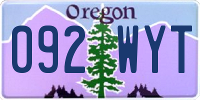 OR license plate 092WYT