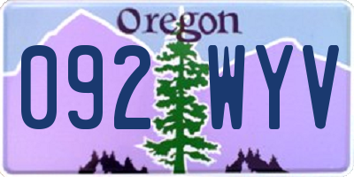 OR license plate 092WYV