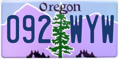 OR license plate 092WYW