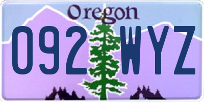 OR license plate 092WYZ