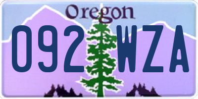 OR license plate 092WZA