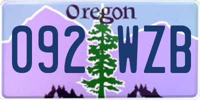 OR license plate 092WZB