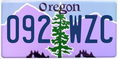 OR license plate 092WZC