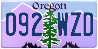 OR license plate 092WZD