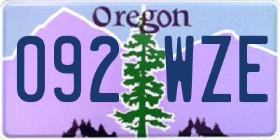 OR license plate 092WZE