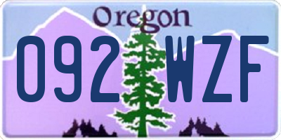 OR license plate 092WZF