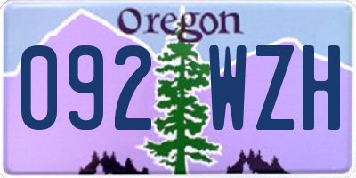 OR license plate 092WZH