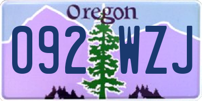 OR license plate 092WZJ