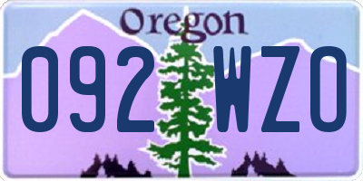 OR license plate 092WZO