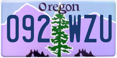 OR license plate 092WZU