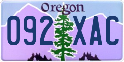 OR license plate 092XAC