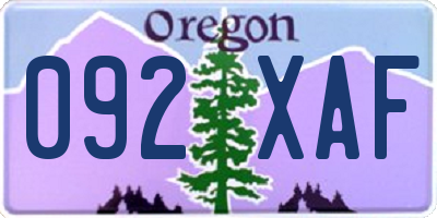 OR license plate 092XAF