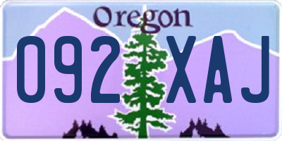 OR license plate 092XAJ