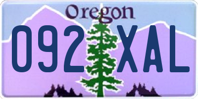 OR license plate 092XAL
