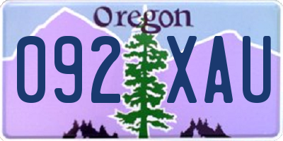 OR license plate 092XAU