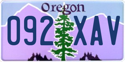 OR license plate 092XAV