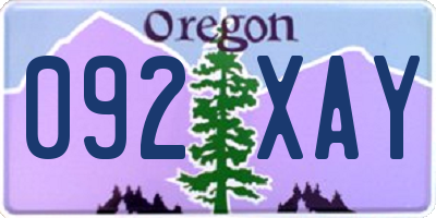 OR license plate 092XAY