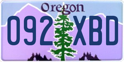 OR license plate 092XBD