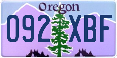 OR license plate 092XBF